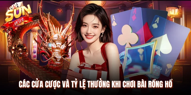 Các cửa cược và tỷ lệ thưởng khi chơi bài Rồng Hổ